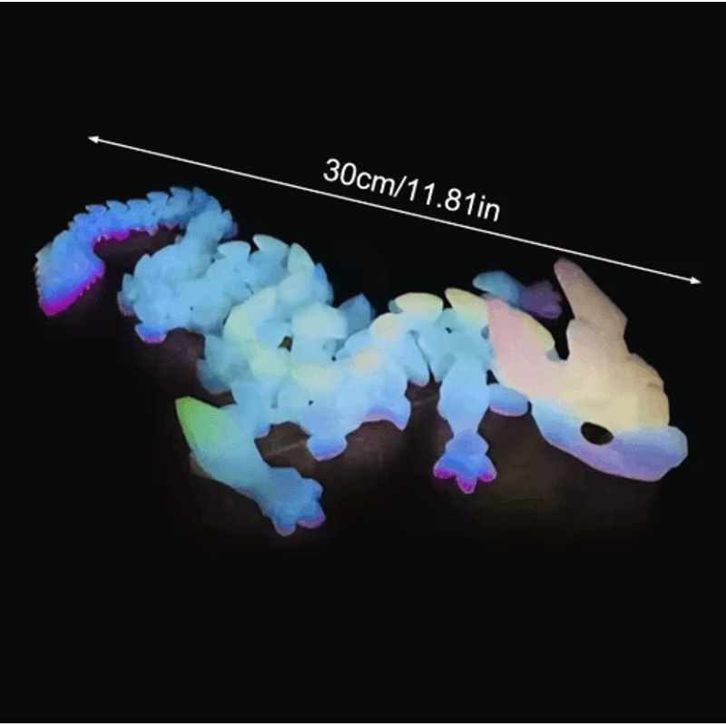 3D Printed Crystal Dragon Figurine Articulated Movable Dragon With Gemstone Accents For Kids 2