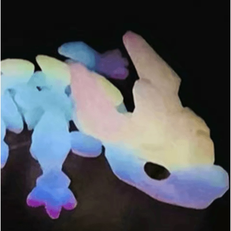 3D Printed Crystal Dragon Figurine Articulated Movable Dragon With Gemstone Accents For Kids 3