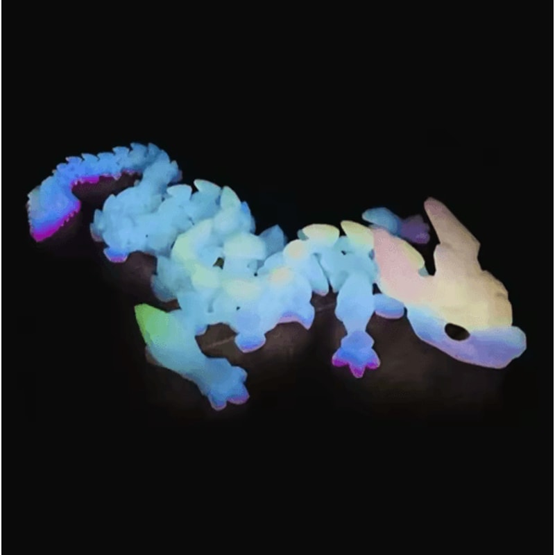 3D Printed Crystal Dragon Figurine Articulated Movable Dragon With Gemstone Accents For Kids 5