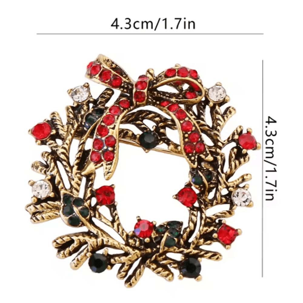 Vintage Alloy Santa Claus Brooch Christmas Tree Metal Pin Badge For Clothing Hats And Bags 4 Styles 1