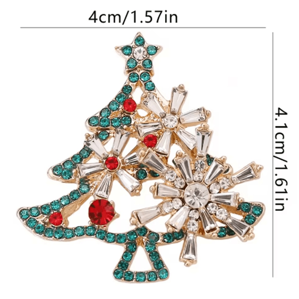 Vintage Alloy Santa Claus Brooch Christmas Tree Metal Pin Badge For Clothing Hats And Bags 4 Styles 2