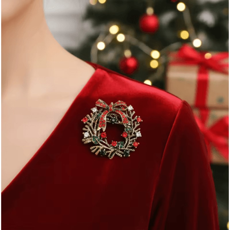 Vintage Alloy Santa Claus Brooch Christmas Tree Metal Pin Badge For Clothing Hats And Bags 4 Styles 7