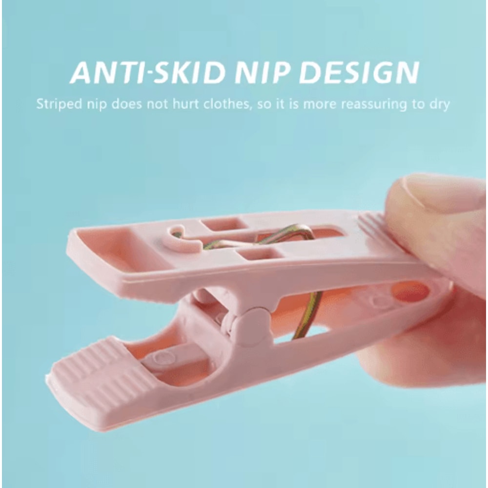 30PCS Plastic Clothes Pins With Basket Laundry Clothespin Clips For Socks Towels And Storage 4