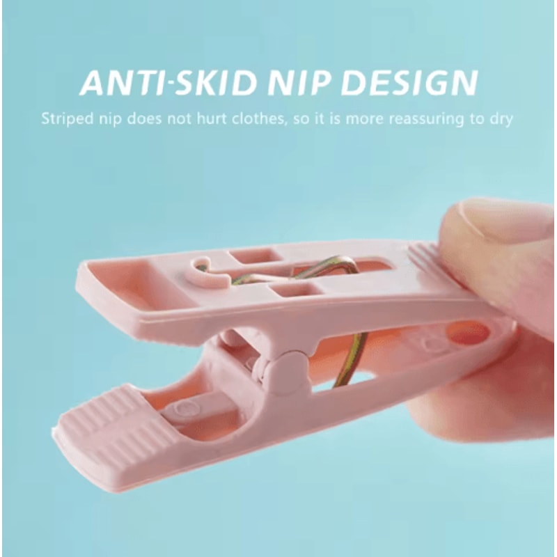 30PCS Plastic Clothes Pins With Basket Laundry Clothespin Clips For Socks Towels And Storage 4