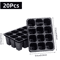 12 Hole Seedling Tray Pots Black Vegetable Germination Grow Boxes For Plants And Flowers 10 20 PCS 1