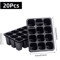 12 Hole Seedling Tray Pots Black Vegetable Germination Grow Boxes For Plants And Flowers 10 20 PCS 1