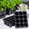 12 Hole Seedling Tray Pots Black Vegetable Germination Grow Boxes For Plants And Flowers 10 20 PCS 0