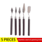 5PCS Stainless Steel Palette Knife Set Wooden Handle Painting Scraper Tools For Oil And Gouache Art 3
