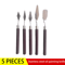 5PCS Stainless Steel Palette Knife Set Wooden Handle Painting Scraper Tools For Oil And Gouache Art 3