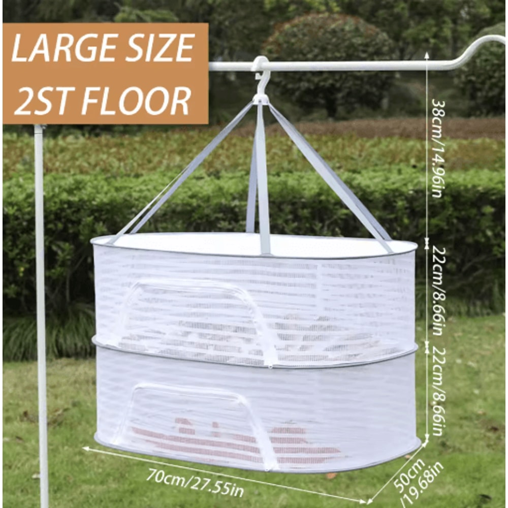 Foldable Hanging Dry Rack With Fly Trap Net Multi Layer Mesh Drying Bag For Food And Laundry 1 2 3 1