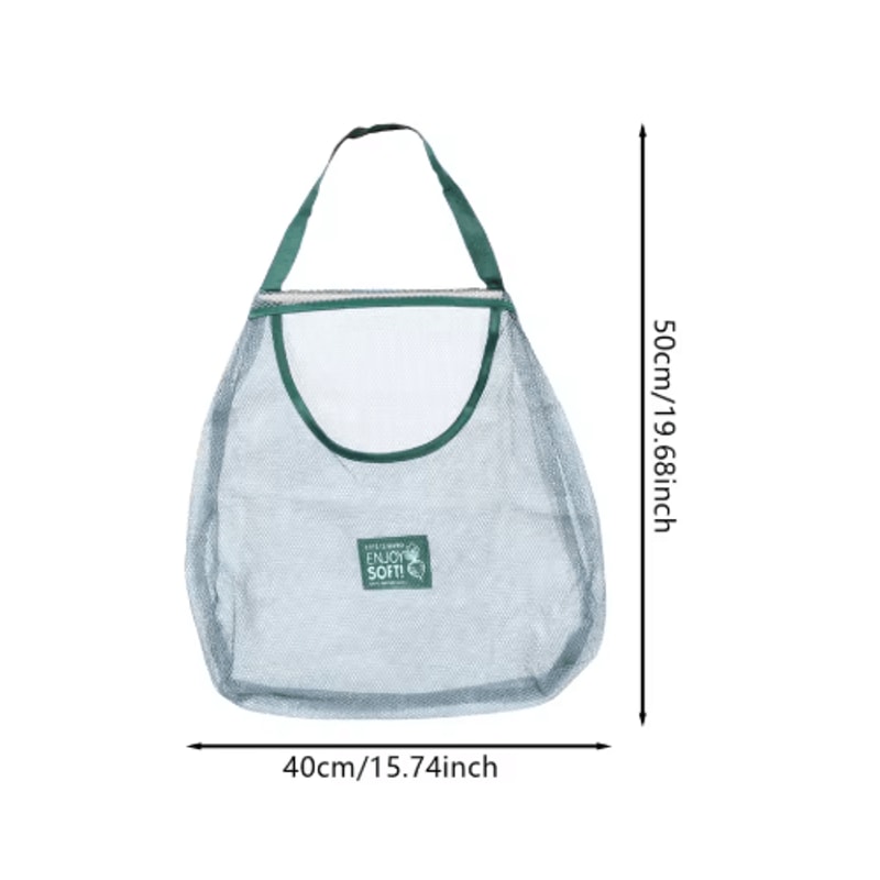 Kitchen Hanging Mesh Storage Bag Reusable Fruit And Vegetable Net Bag 1 2 Layers 2