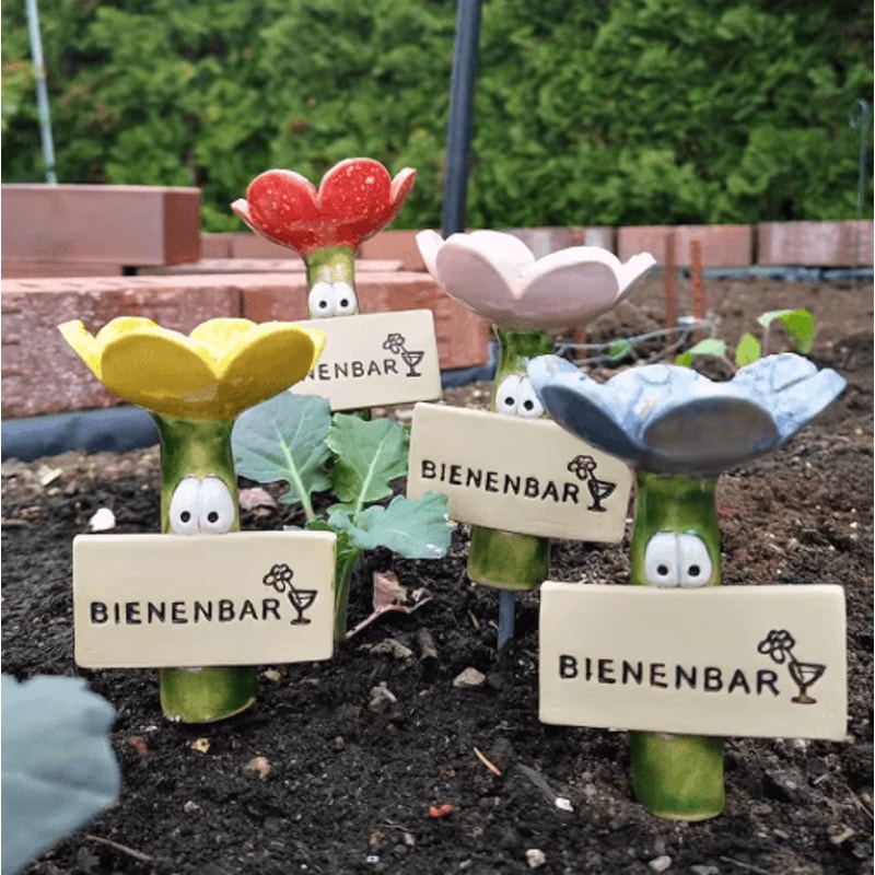 Insect Drinkers Flower Shaped Bee Drinking Cups For Garden Pollinators 6