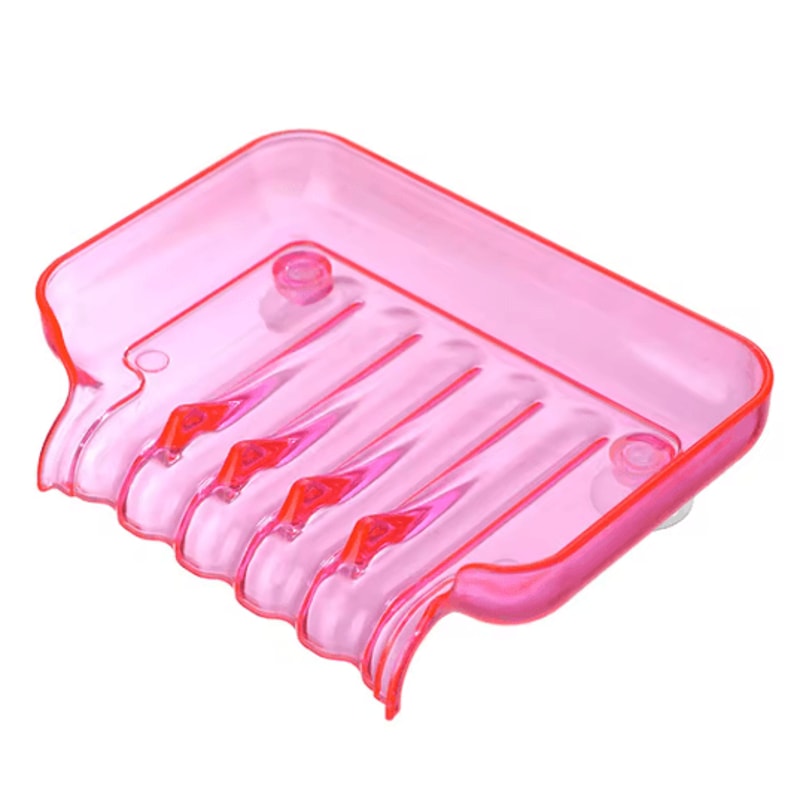 Portable Self Draining Soap Dish Waterfall Soap Holder with Suction Cup for Bathroom and Kitchen