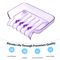 Portable Self Draining Soap Dish Waterfall Soap Holder with Suction Cup for Bathroom and Kitchen
