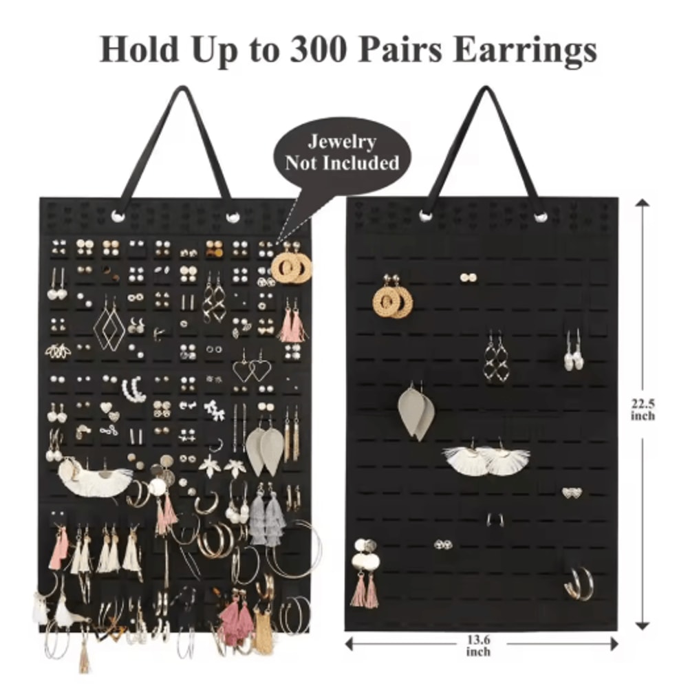 Felt Jewelry Hanging Organizer Wall Mounted Storage Bag For Earrings Necklaces And Rings 5