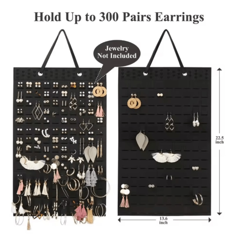 Felt Jewelry Hanging Organizer Wall Mounted Storage Bag For Earrings Necklaces And Rings 5