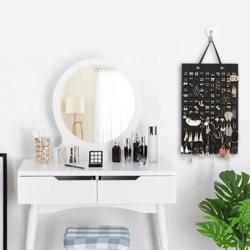 felt jewelry hanging organizer wall mounted storage bag for earrings necklaces and rings