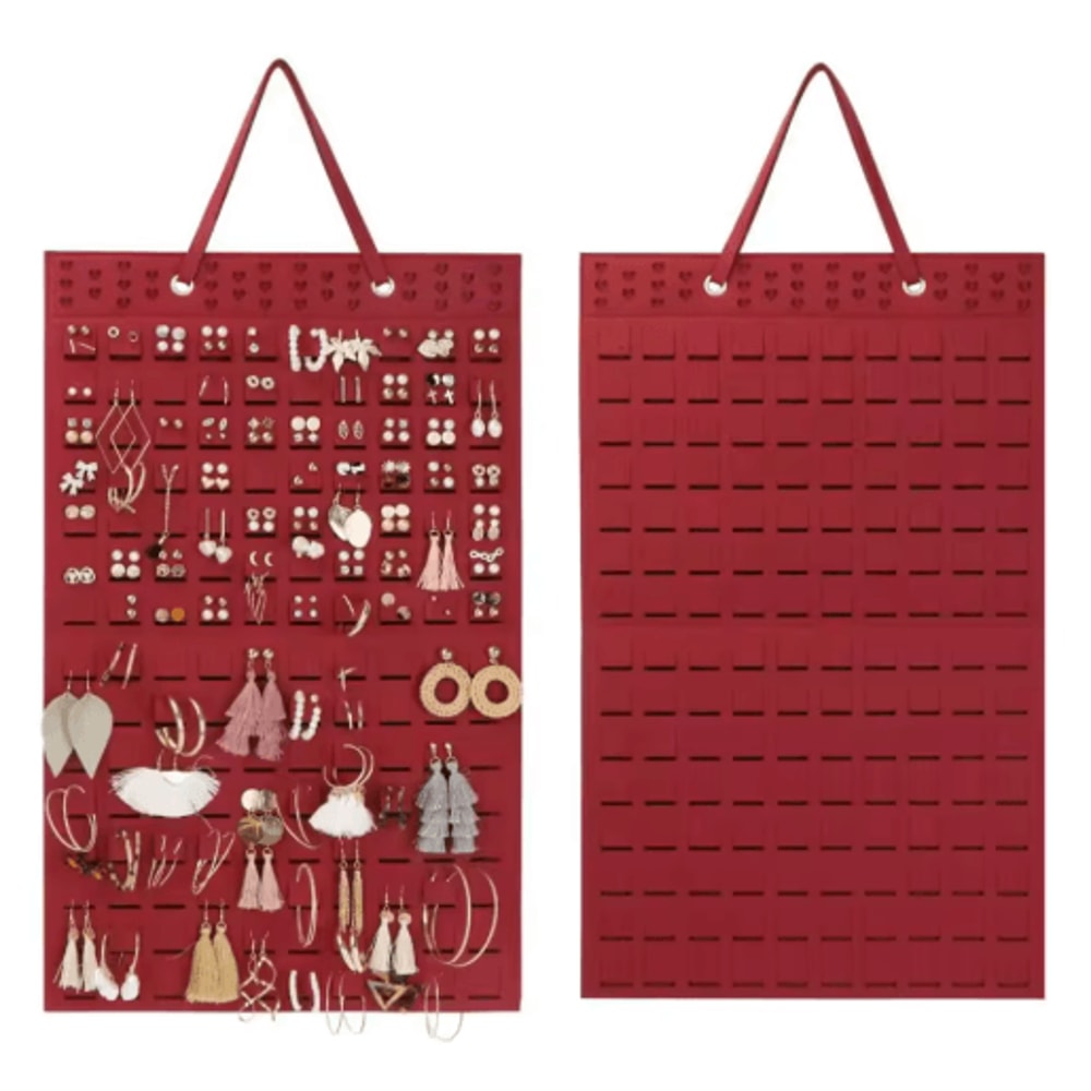 Felt Jewelry Hanging Organizer Wall Mounted Storage Bag For Earrings Necklaces And Rings 8