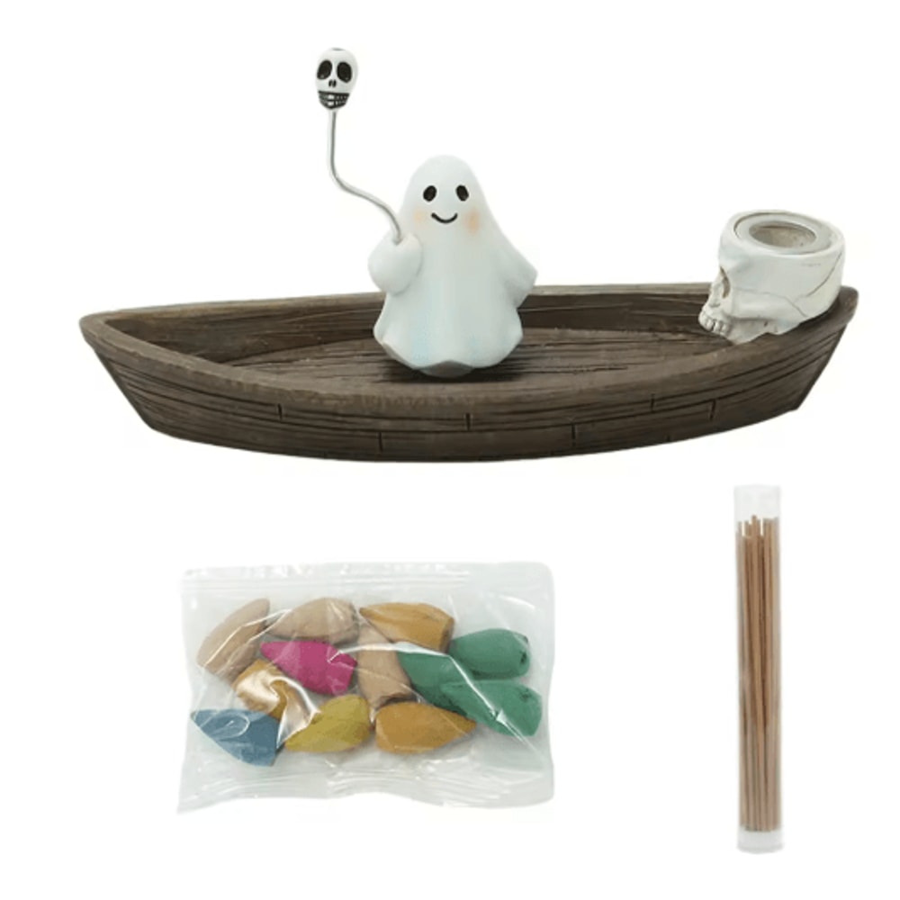 Halloween Ghost Ship Incense Burner Backflow Sandalwood Incense Holder For Table Decor 1