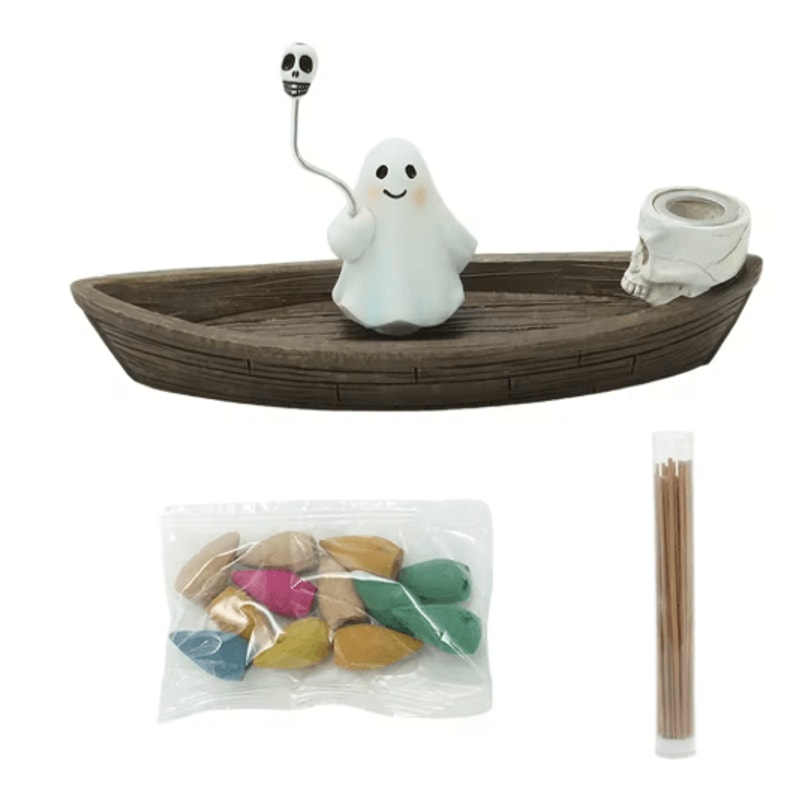 Halloween Ghost Ship Incense Burner Backflow Sandalwood Incense Holder For Table Decor 1