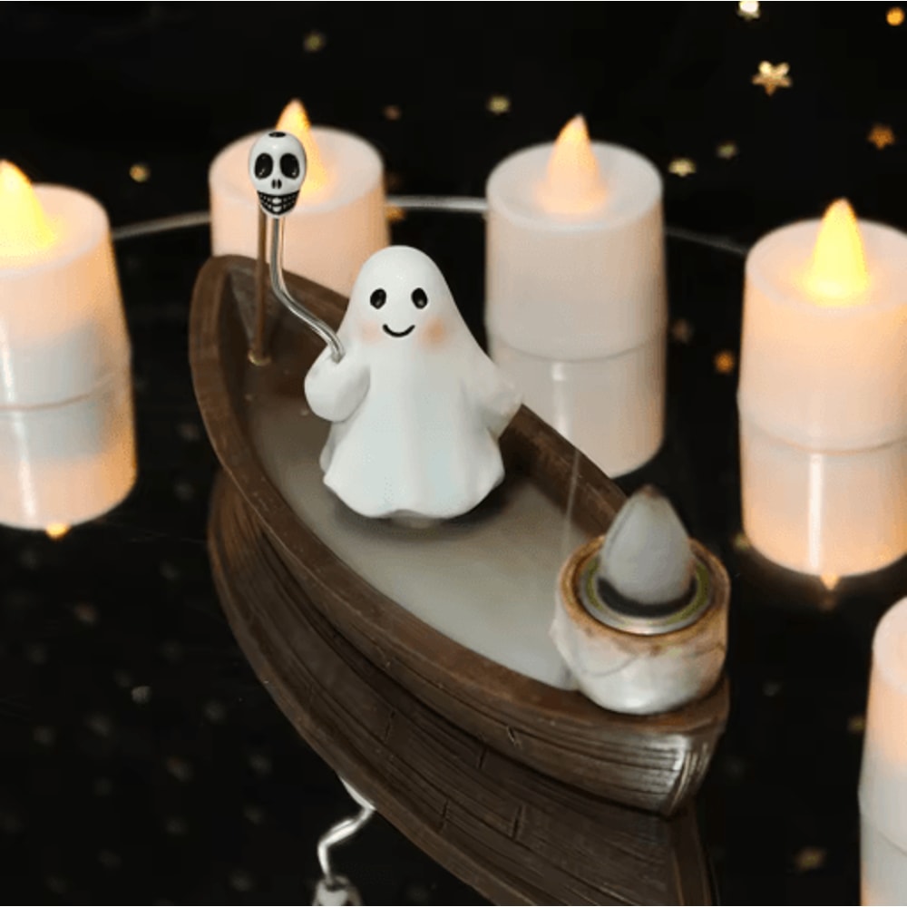 Halloween Ghost Ship Incense Burner Backflow Sandalwood Incense Holder For Table Decor 2