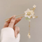 U Shaped Hair Sticks Forks White Pink Flower Pearl Hair Jewelry In New Chinese Style 1