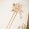 U Shaped Hair Sticks Forks White Pink Flower Pearl Hair Jewelry In New Chinese Style 4