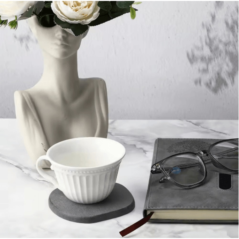 Diatomite Coasters Set Fast Drying Absorbent Non Slip Round Coasters 4 To 8 PCS 4Inch 5