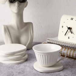 diatomite coasters set fast drying absorbent non slip round coasters 4 to 8 pcs 4inch