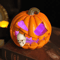 Halloween Ghost Pumpkin Lantern Pumpkin Eating Skull Statue For Porch Garden And Table Decor 3