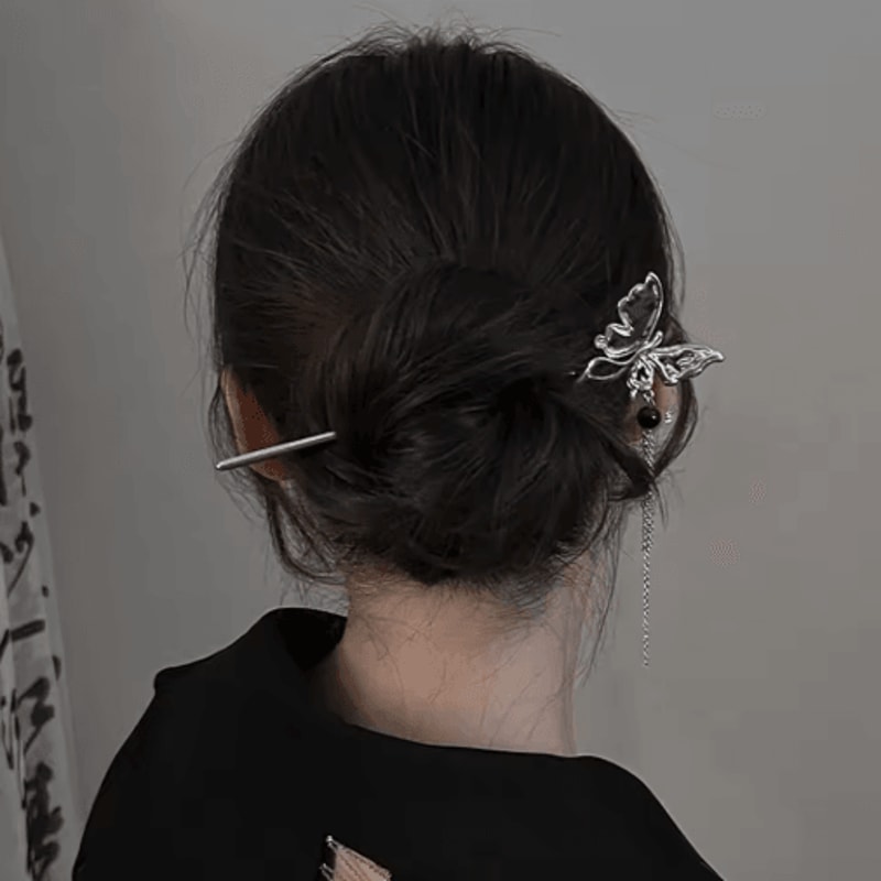 Chinese Style Vintage Butterfly Hair Clip Tassel Zinc Alloy Hairpin For Weddings And Parties 8