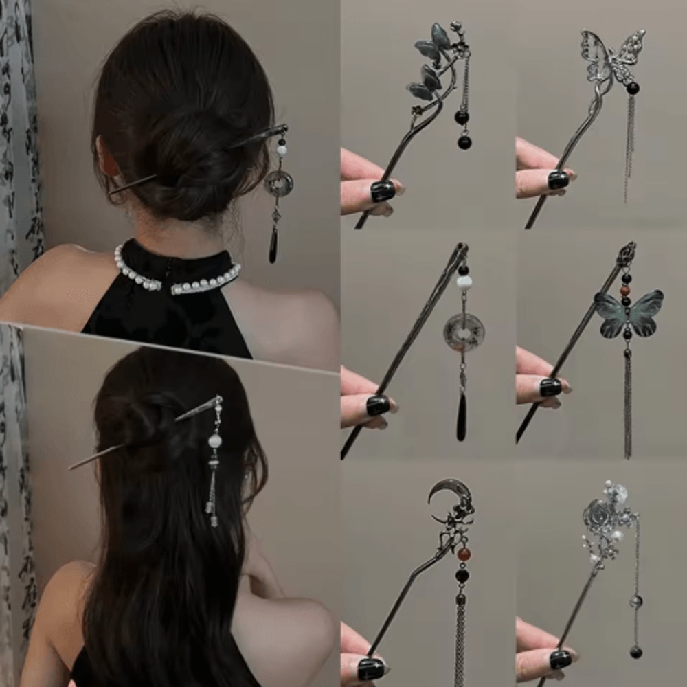 Chinese Style Vintage Butterfly Hair Clip Tassel Zinc Alloy Hairpin For Weddings And Parties 9