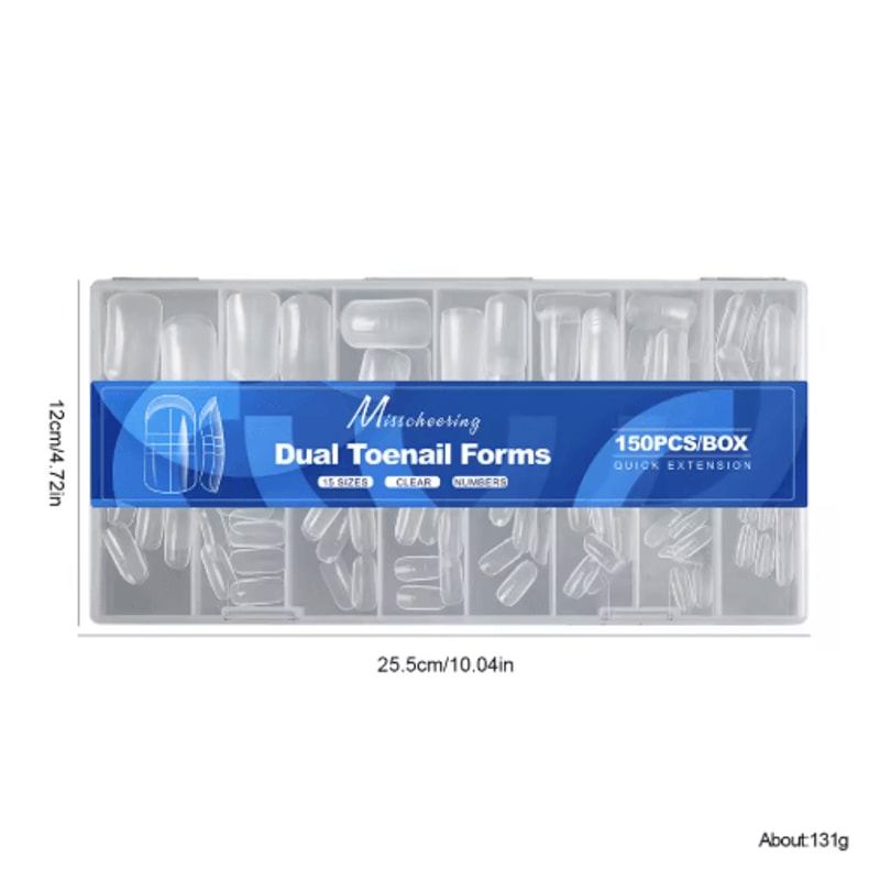 150PCS Clear Toe Nail Extensions Full Cover Press On Fake Toe Tips For DIY Pedicure 1