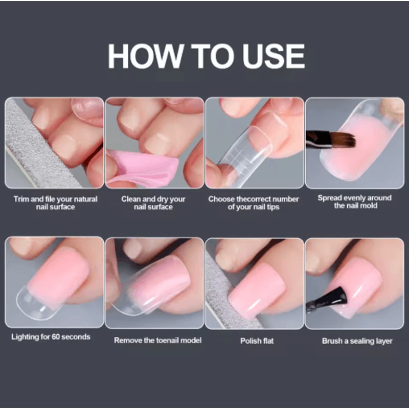 150PCS Clear Toe Nail Extensions Full Cover Press On Fake Toe Tips For DIY Pedicure 2