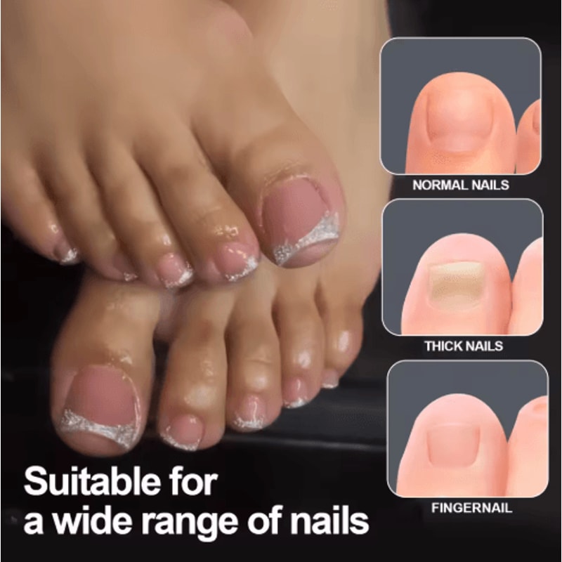 150PCS Clear Toe Nail Extensions Full Cover Press On Fake Toe Tips For DIY Pedicure 6