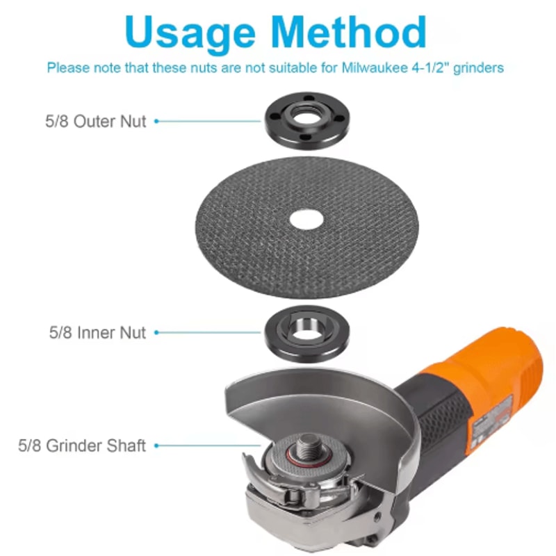 7PCS Angle Grinder Wrench Kit Flange And Lock Nut Removal Tool Set 5