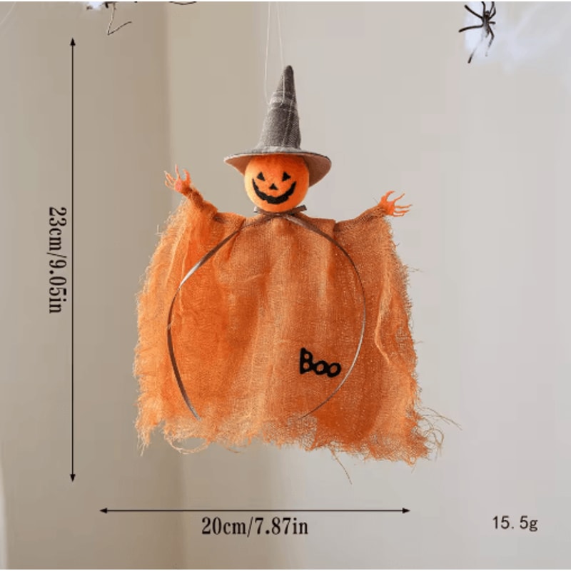 Halloween Mesh Hanging Decorations Ghost Pumpkin And Witch Sheer Silk Cloth Decor 3