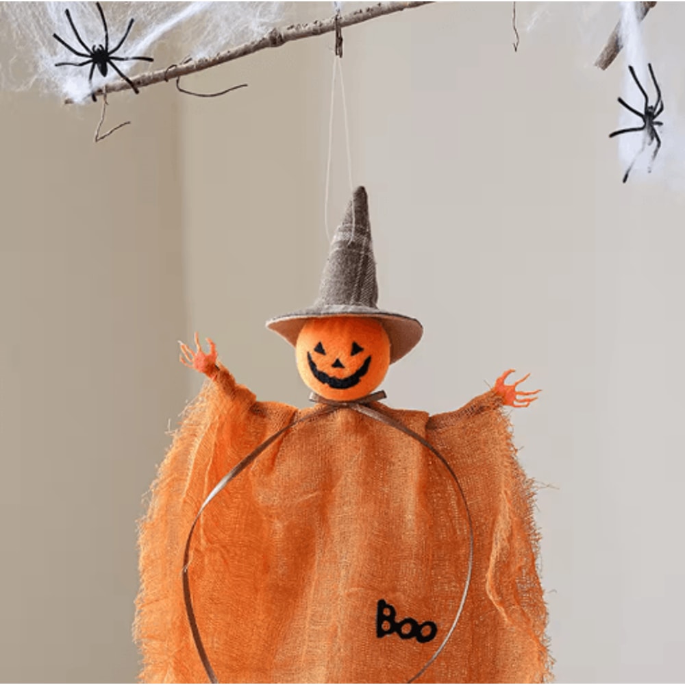 Halloween Mesh Hanging Decorations Ghost Pumpkin And Witch Sheer Silk Cloth Decor 4