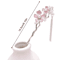Retro Chinese Style Hair Sticks Forks Pink Flower Alloy Hairpins With Pearl Chain Tassel 2