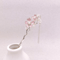 Retro Chinese Style Hair Sticks Forks Pink Flower Alloy Hairpins With Pearl Chain Tassel 5