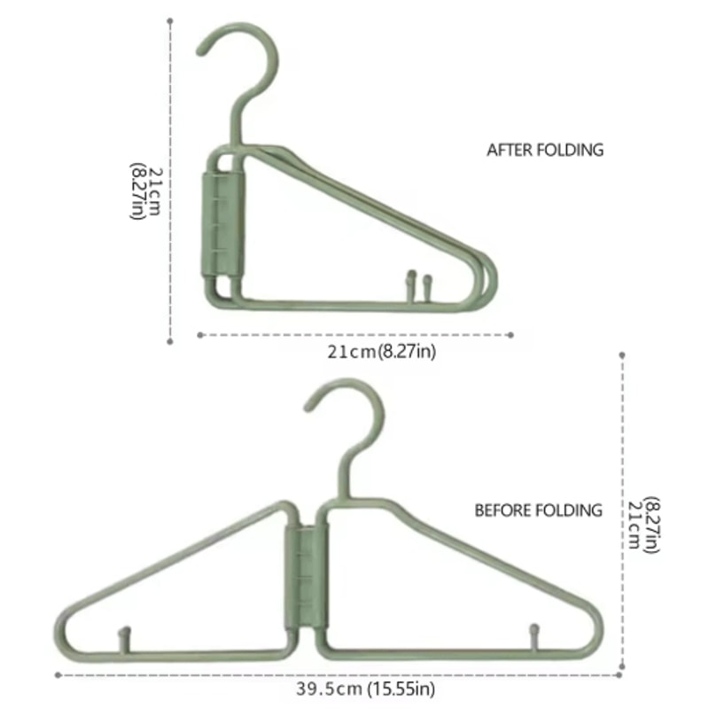 Foldable Coat Hangers Portable Space Saving Plastic Clothes Hangers With Thickened Hooks 1