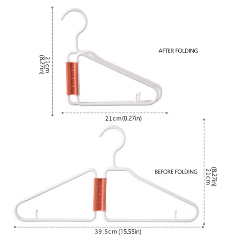 Foldable Coat Hangers Portable Space Saving Plastic Clothes Hangers With Thickened Hooks 2