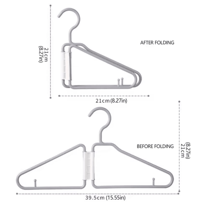 Foldable Coat Hangers Portable Space Saving Plastic Clothes Hangers With Thickened Hooks 3