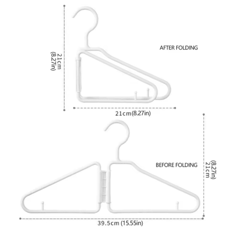Foldable Coat Hangers Portable Space Saving Plastic Clothes Hangers With Thickened Hooks 4