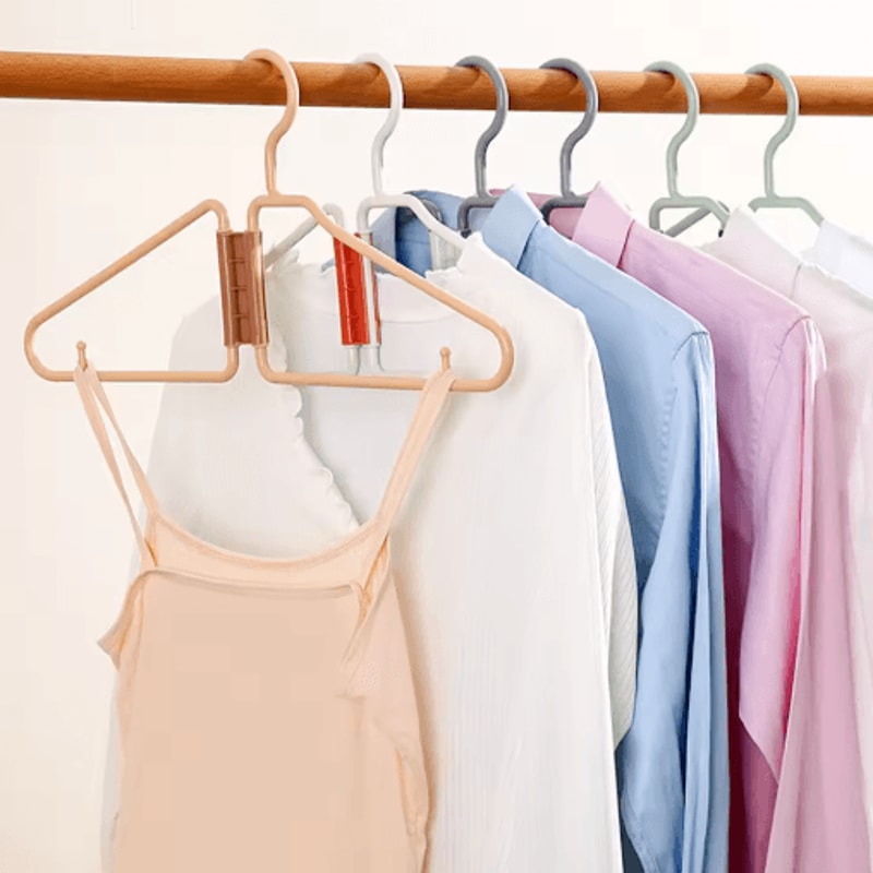 Foldable Coat Hangers Portable Space Saving Plastic Clothes Hangers With Thickened Hooks 6