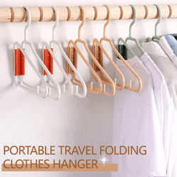 foldable coat hangers portable space saving plastic clothes hangers with thickened hooks