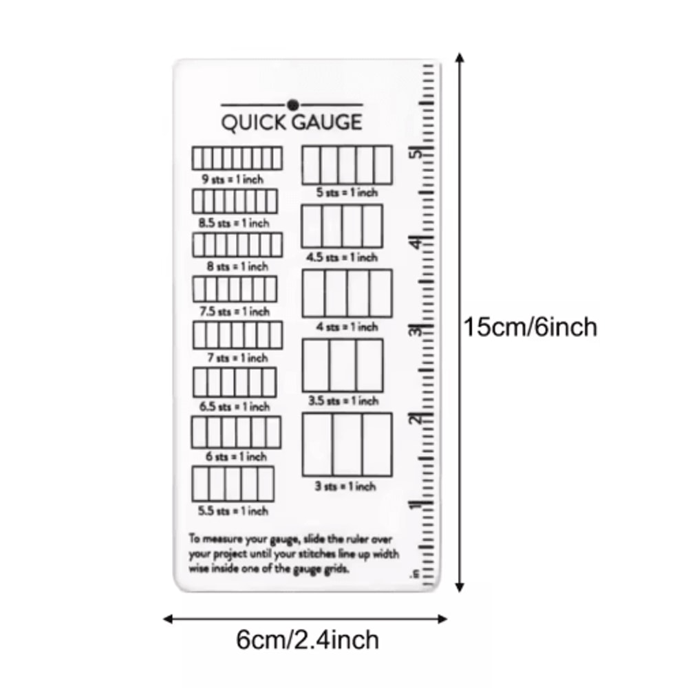 Quick Gauge Ruler For Knitting And Crochet Dual Metric Imperial Needle Size Measuring Tool 15 By 6 1