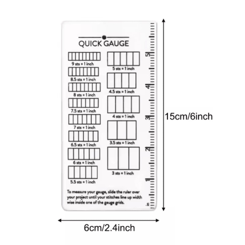 Quick Gauge Ruler For Knitting And Crochet Dual Metric Imperial Needle Size Measuring Tool 15 By 6 1