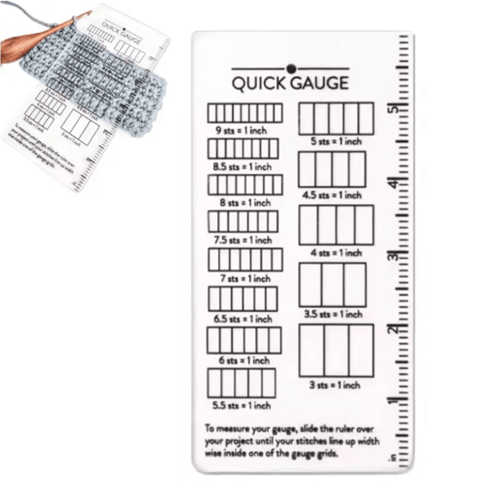 Quick Gauge Ruler For Knitting And Crochet Dual Metric Imperial Needle Size Measuring Tool 15 By 6 2