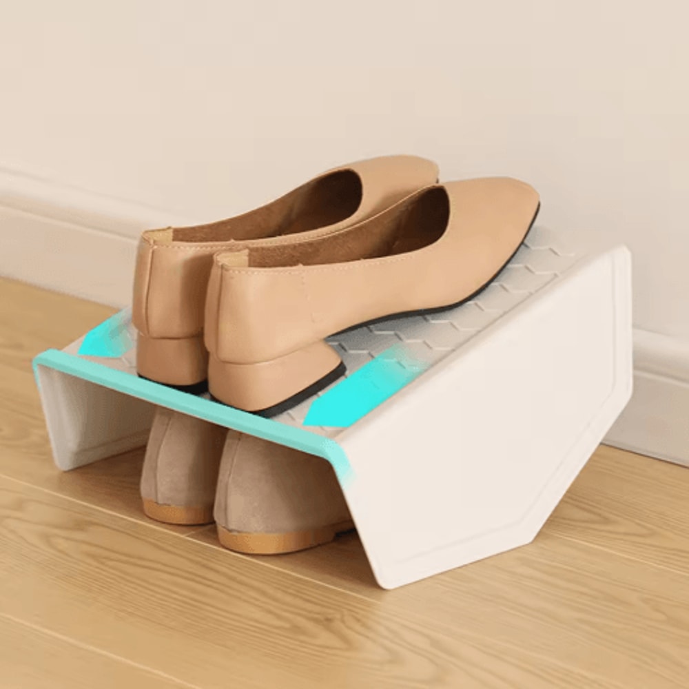 Durable Shoe Organizer Double Deck Space Saving Shoe Storage Rack For Closet And Cabinet 3